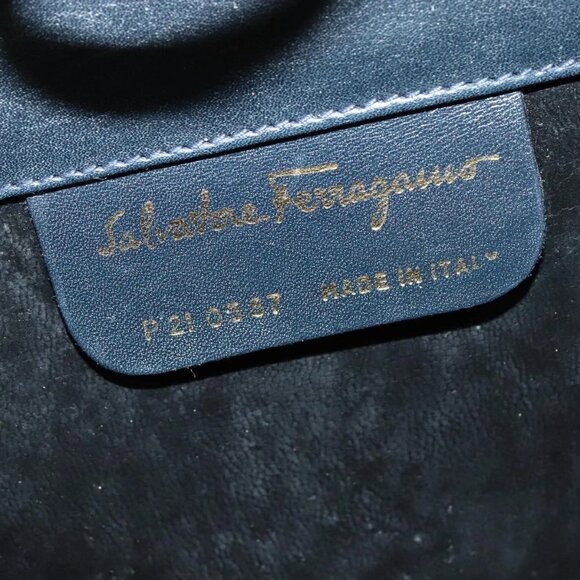 Salvatore Ferragamo Chain Shoulder Bag Leather Black Gold Auth 139064 - Picture 11 of 16